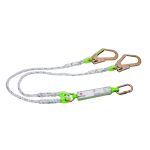Abrigo AB-531 Twisted Polyamide Rope With Energy Absorber With 1 Karabiner & Double Scaffolding Hook, Length 12mm