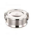 Generic Stainless Steel Round Shape Bento Lunch Box, Dimension 12 x 12 x 5cm