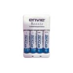 Envie ECR-20 Battery Charger with 4 Pieces 2100mAh AA Ni-MH Camera Battery, Battery Capacity 2100mAh, Battery Type AA Ni-MH