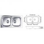 Nirali Ornate Glossy Finish Kitchen Sink, Size: 1000 x 545mm