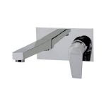 Hindware F360013 Single Lever Basin Mixer With Wall Flange And Spout, Finsih Chrome