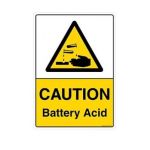 Safety Sign Store CW101-A3PC-01 Caution: Battery Acid Sign Board