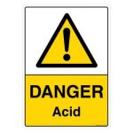 Safety Sign Store CW112-A4PC-01 Danger: Acid Sign Board