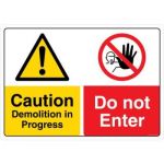 Safety Sign Store CW209-A2V-01 Danger: Demolition In Progress Do Not Enter Sign Board