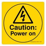 Safety Sign Store CW317-210PC-01 Caution: Power On Sign Board