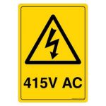 Safety Sign Store CW320-A4PC-01 Warning: 415V Ac Sign Board