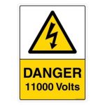 Safety Sign Store CW322-A4V-01 Danger: 11000 Volts Sign Board