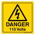 Safety Sign Store CW323-105V-01 Danger: 110 Volts Sign Board