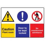 Safety Sign Store CW403-A3PC-01 Caution: Boiler Room Door To Be Kept Locked Sign Board