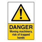 Safety Sign Store CW417-A3V-01 Danger: Moving Machinery Risk Of Trapped Hands Sign Board