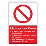 Safety Sign Store CW611-A3V-01 Microwave Oven Sign Board