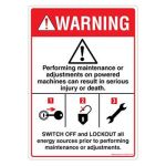 Safety Sign Store DS437-A6V-01 Warning: Switch Off Before Performing Maintenance Sign Board