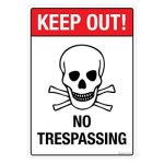 Safety Sign Store FS114-A3V-01 Keep Out No Trespassing Sign Board