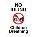 Safety Sign Store FS122-A4PC-01 No Idling Children Breathing Sign Board