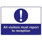 Safety Sign Store FS622-A3AL-01 Visitors Report To Reception Sign Board