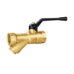 Sant FBV 4 Forged Brass Ball Valve with - Y Strainer, Size 15, Body Test Pressure 40kg/sq cm g Hyd.