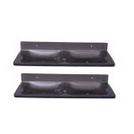 Easyhome Furnish EBA-A-1082B Acrylic Double Soap Dish Set, Material Acrylic, Color Black, Dimension 30 x 10 x 4cm