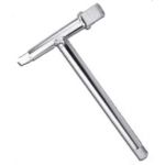 rako RTC-007 Square Drive T-Type Spanner, Size 1/4 x 3/8 x 1/2mm, Length 250mm, Weight 0.25kg, Finish Chrome Plated