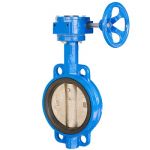 SAP Cast Steel Butterfly Valve Nitrile Rubber Moulding Gear Operated Wafer Type(PN16), Size 200mm, Hydraulic Test Pressure(Body) 21kg/sq cm, Hydraulic Test Pressure(Seat) 15.5kg/sq cm