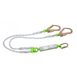 Abrigo AB-531 Twisted Polyamide Rope With Energy Absorber With 1 Karabiner & Double Scaffolding Hook, Length 14mm
