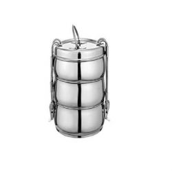 Generic Stainless Steel Clip Belly Lunch Box, Diameter 18cm, Number of Containers 5