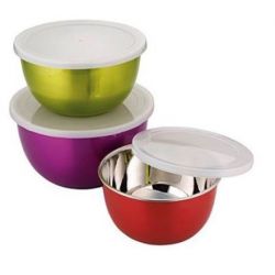 Generic Stainless Steel Colored Microwave Lunch Boxes With Lid, Size 20.5 x 20.5 x 9.5cm