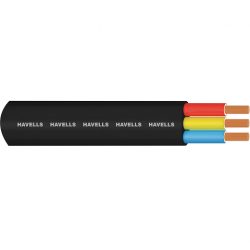Havells Flat PVC Sheathed Industrial Cable for Submersible Pump Motors, Conductor Area 2.5sq mm, Length 1000m