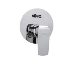 Hindware F400025 Single Lever 3 Inlet Divertor With Wall Flange, Finsih Chrome