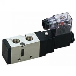 Techno 4V210-08B Single Solenoid Valve, Way 5/2, Thread Size 1/4inch