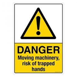 Safety Sign Store CW417-A3V-01 Danger: Moving Machinery Risk Of Trapped Hands Sign Board