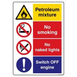 Safety Sign Store CW450-A2AL-01 Petroleum Mixture No Smoking Sign Board