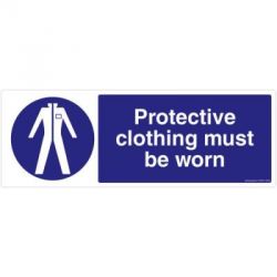 Safety Sign Store FS603-2159AL-01 Protective Clothing Must Be Worn Sign Board