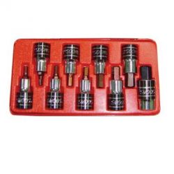 SMOOS M4BH-9 Hex Bit Socket Set with Metal Box, Drive Size 1/2inch, Size H3,H4,H5,H6,H7,H8,H10,H12,H14