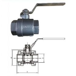 GOFFER STEEL CF8 IC Casting Single Piece Screw End Ball Valve, Size 40mm