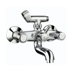 Bobs Wall Mixer Faucet with Telephonic Shower Arrangement, Collection Cubix, Cartridge 40mm