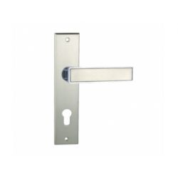 Harrison 27552 Premium Door Handle Set, Design Fabio, Lock Type CY, Finish S/C, Size 175mm, No. of Keys 3, Lever/Pin 5P, Material White Metal