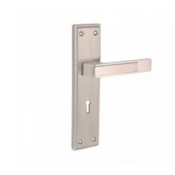 Harrison 20600 Economy Door Handle Set with Computer Key, Design PTC, Lock Type BL, Finish S/C, Size 70mm, No. of Keys without Keys, Material White Metal, Computer Key Length 200mm