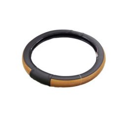 V-Grip Steering Cover Black & Wooden Skoda -Superb, Color Black Wooden, Material PU/PVC