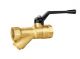 Sant FBV 4 Forged Brass Ball Valve with - Y Strainer, Size 25, Body Test Pressure 40kg/sq cm g Hyd.