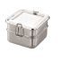 Generic Stainless Steel Square Double Decker Bento Lunch Box, Dimension 14.4 x 14.4 x 8cm