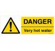 Safety Sign Store CW429-2159AL-01 Danger: Very Hot Water Sign Board
