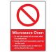 Safety Sign Store CW611-A3V-01 Microwave Oven Sign Board