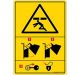 Safety Sign Store DS414-A6PC-01 Warning: Crushing Hazard-Shredder - Graphic Sign Board