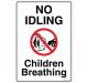 Safety Sign Store FS122-A4PC-01 No Idling Children Breathing Sign Board