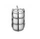 Generic Stainless Steel Clip Belly Lunch Box, Diameter 20cm, Number of Containers 4