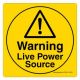 Safety Sign Store CW315-105AL-01 Warning: Live Power Source Sign Board