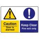 Safety Sign Store CW628-A3AL-01 Caution: Door Is Alarmed Keep Clear Sign Board