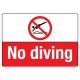 Safety Sign Store CW630-A3PC-01 No Diving Sign Board