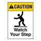 Safety Sign Store FS105-A3V-01 Caution: Watch Your Step Sign Board