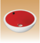 White/Red Art Basin Colored - Daisy - 440x440x175 mm
